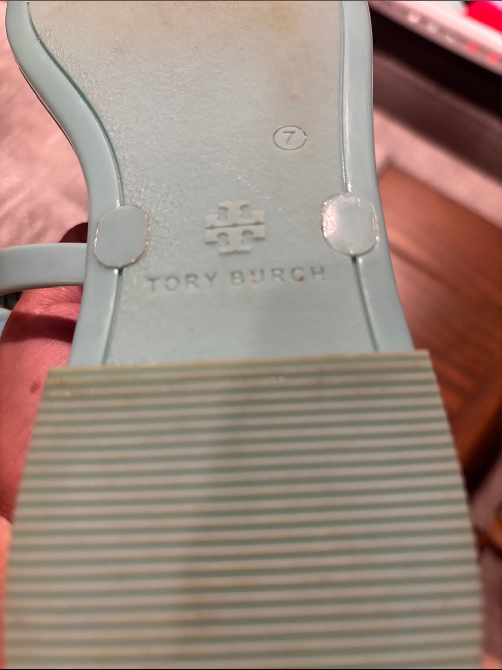 Tory Burch Aqua Logo Jelly Thong Sandals size 7 - Picture 4 of 4